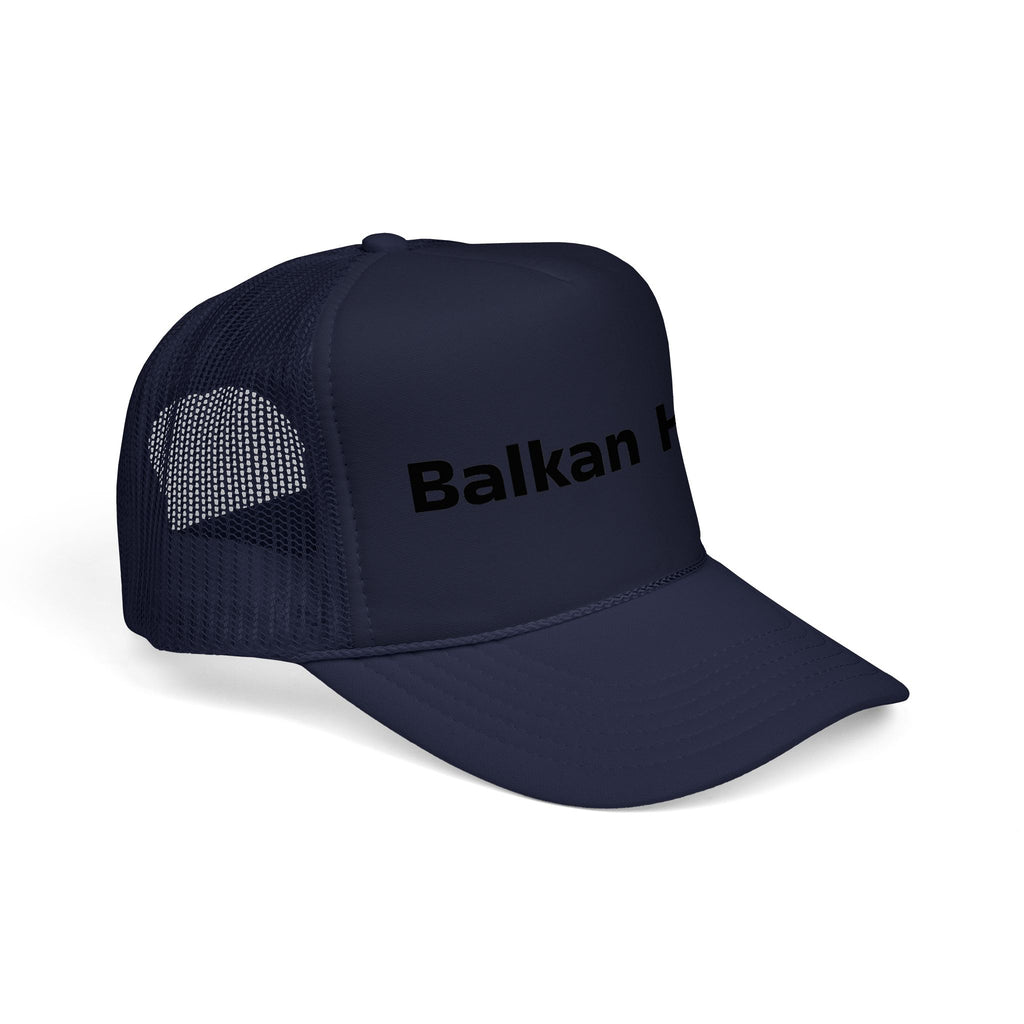 Balkan Haus Foam Trucker Hat — Mesh Back Logo Cap