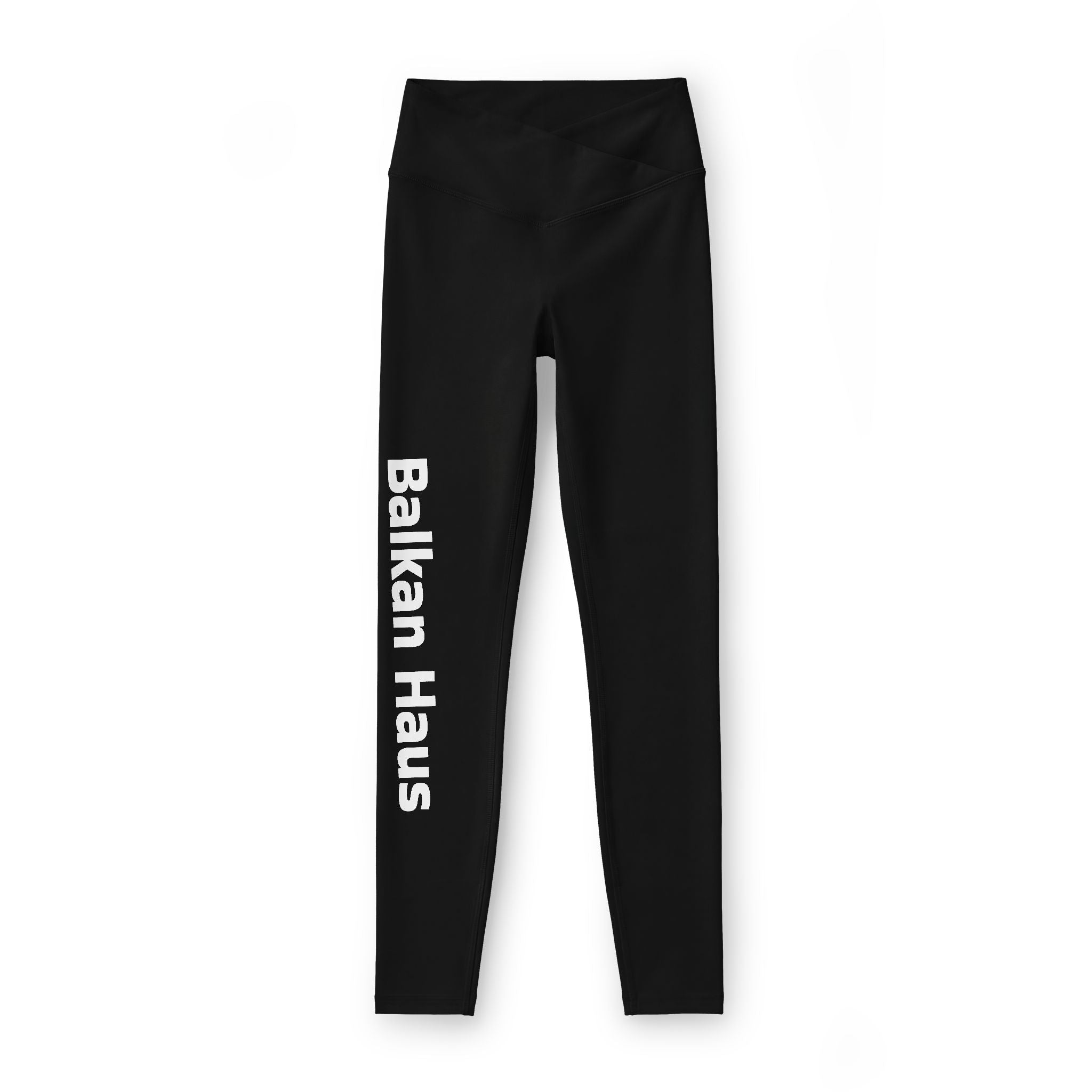 Balkan Haus Women's Luxe Leggings — Vertical Logo Yoga & Athleisure Pants