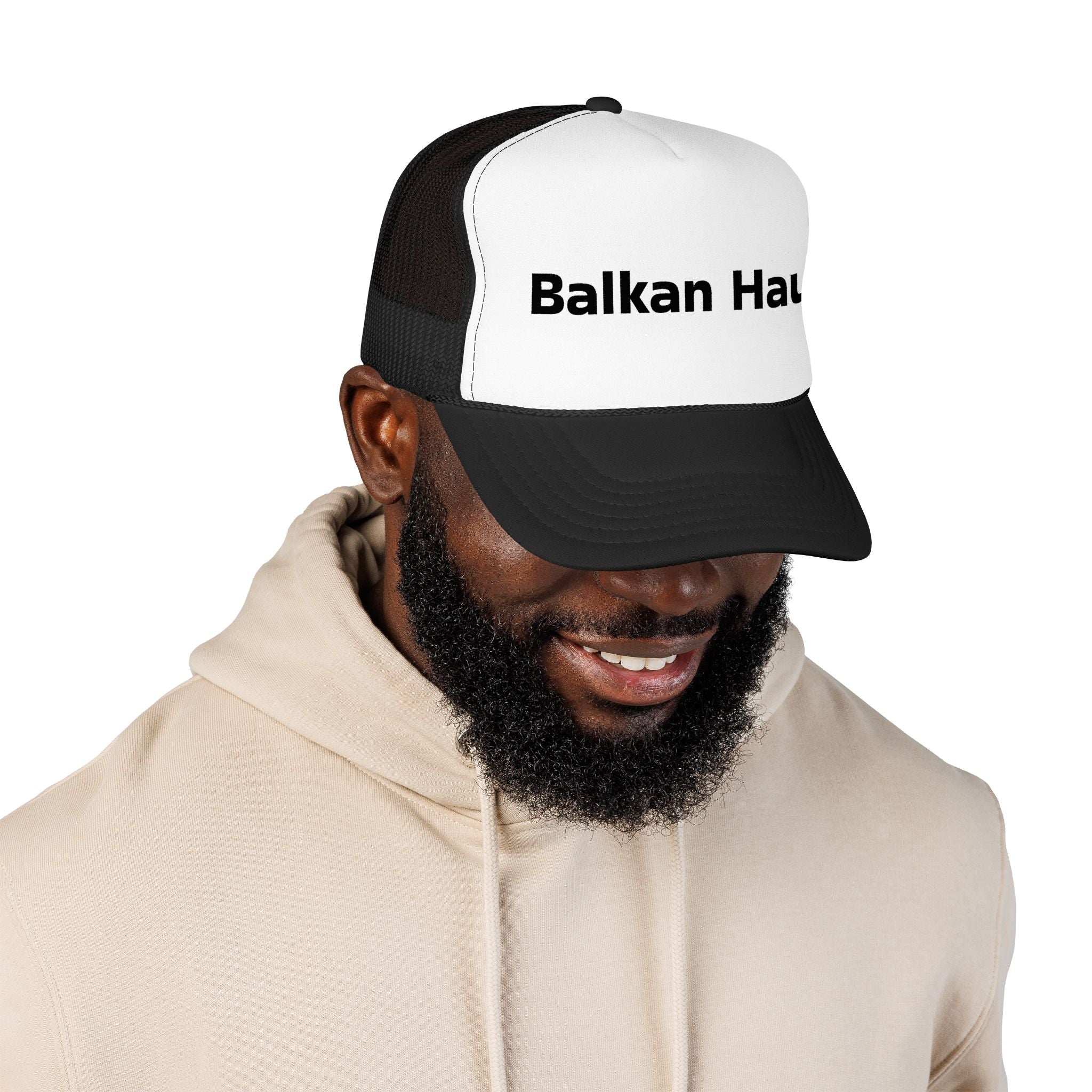 Balkan Haus Foam Trucker Hat — Mesh Back Logo Cap