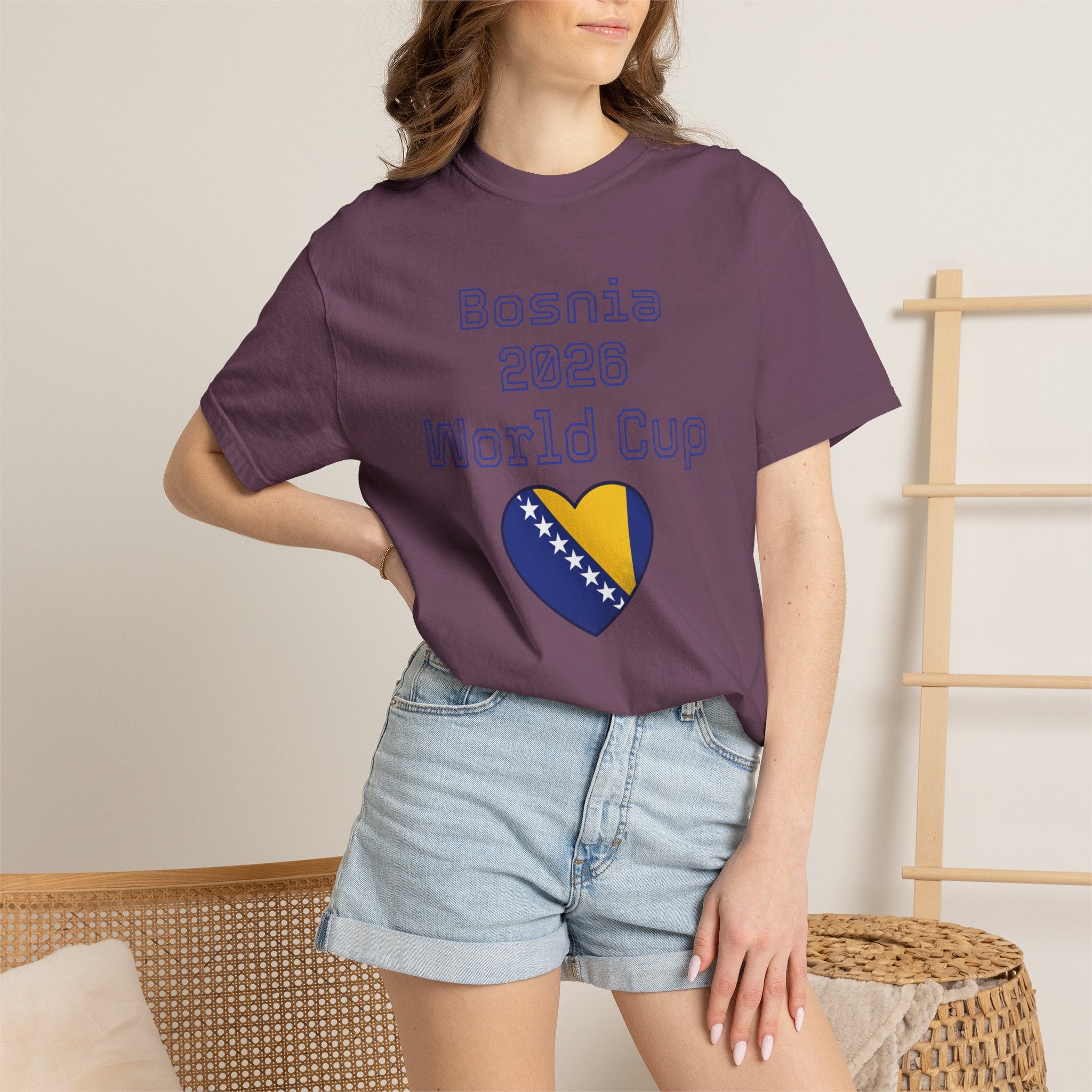 Bosnia 2026 World Cup T-Shirt — Heart Flag Soccer Fan Tee
