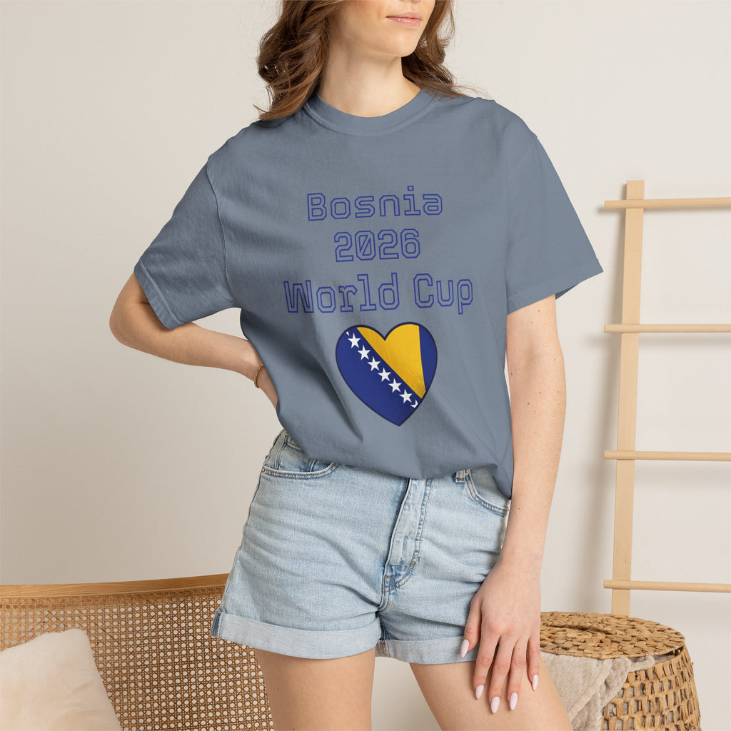 Bosnia 2026 World Cup T-Shirt — Heart Flag Soccer Fan Tee