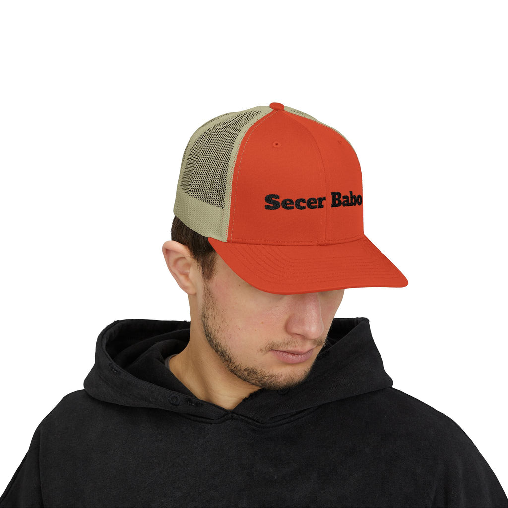 Secer Babo Trucker Cap — Embroidered Funny Phrase Snapback Hat