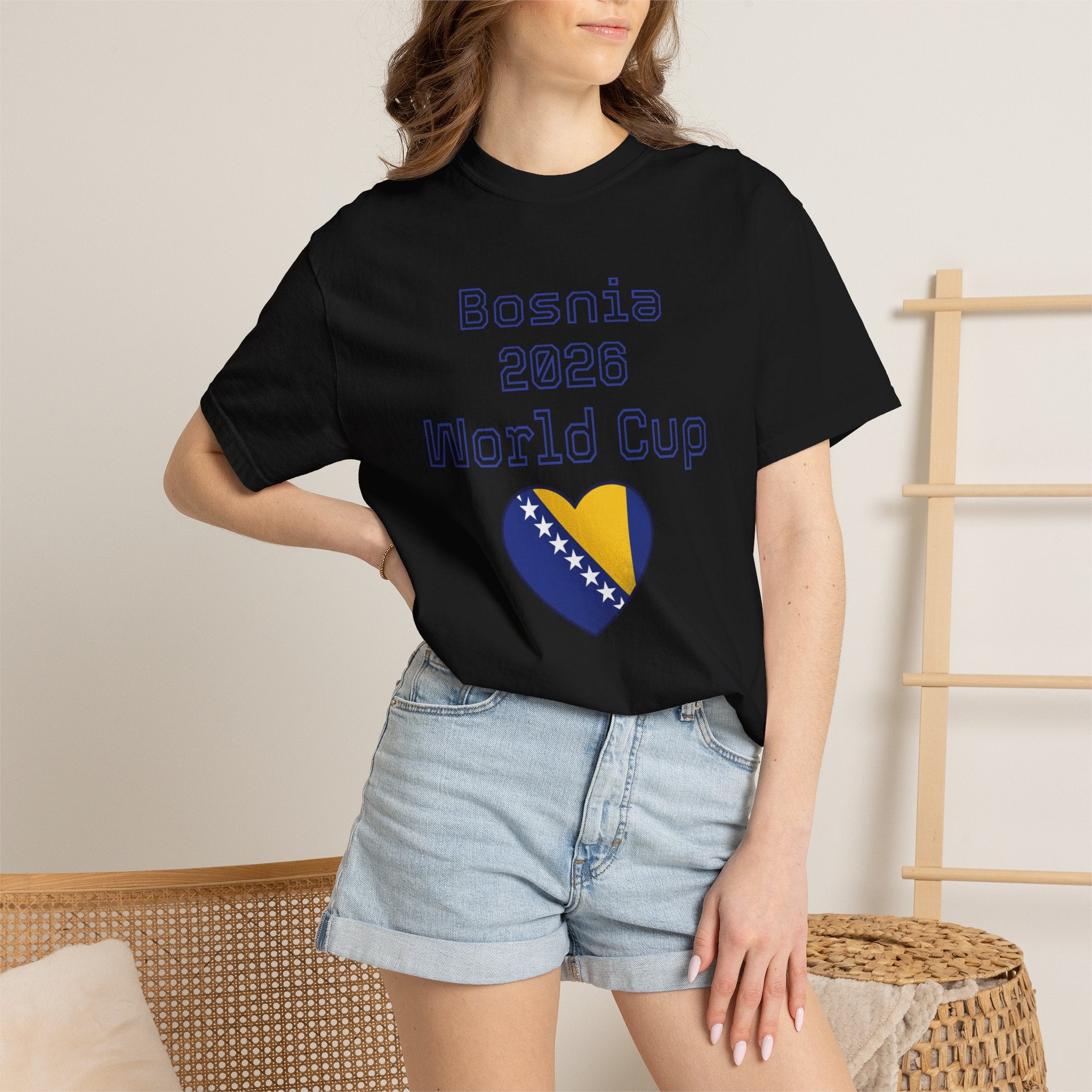 Bosnia 2026 World Cup T-Shirt — Heart Flag Soccer Fan Tee