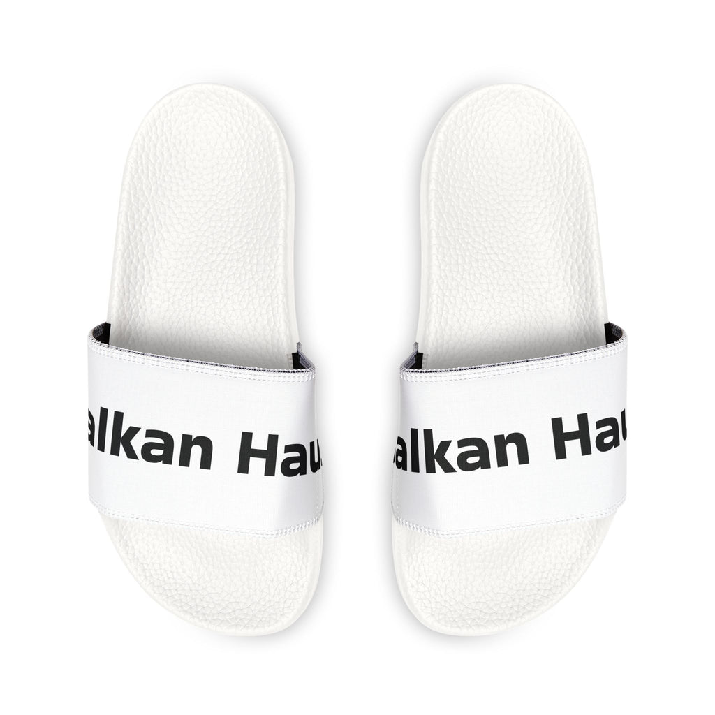 Men's Removable-Strap Slide Sandals — Customizable White Pool & Casual Slides