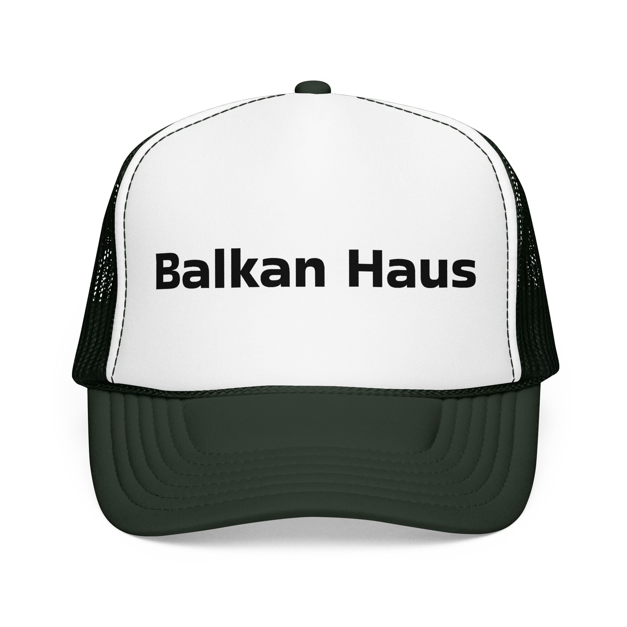 Balkan Haus Foam Trucker Hat — Mesh Back Logo Cap