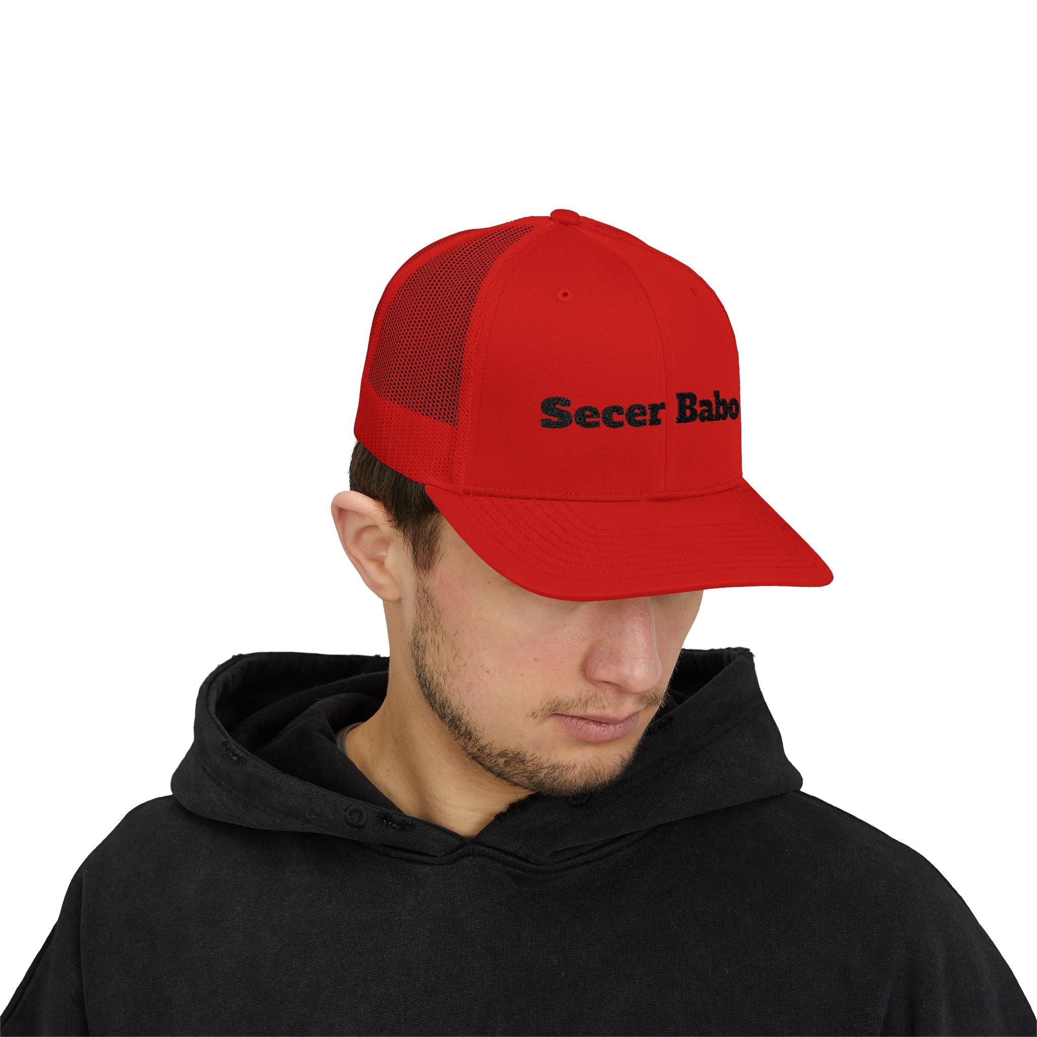 Secer Babo Trucker Cap — Embroidered Funny Phrase Snapback Hat