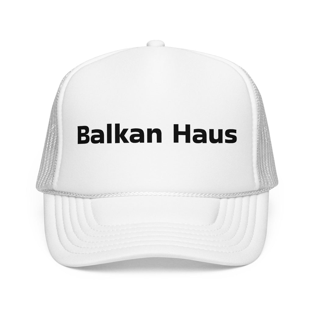 Balkan Haus Foam Trucker Hat — Mesh Back Logo Cap