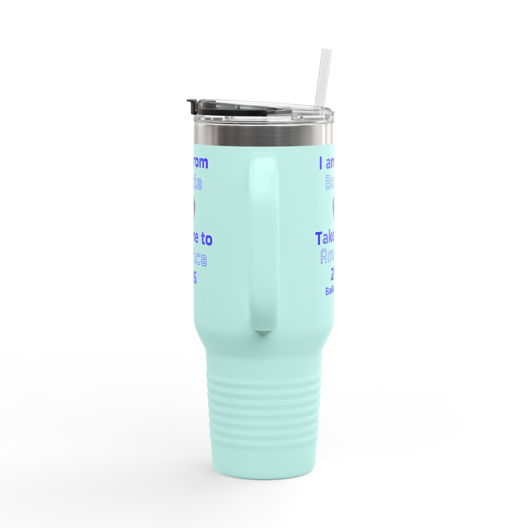 Bosnia World Cup 40oz Insulated Travel Mug - Soccer Fan Tumbler