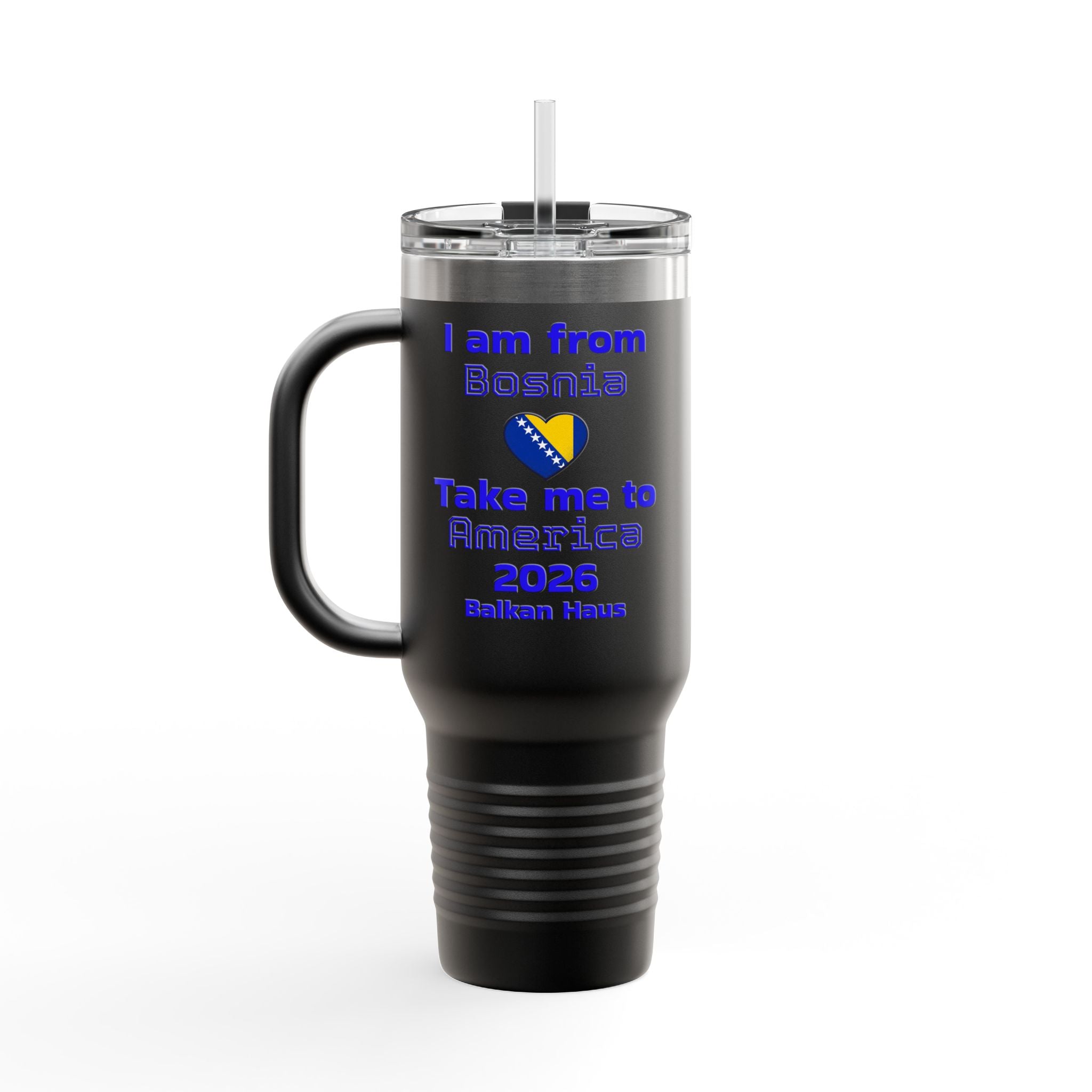 Bosnia World Cup 40oz Insulated Travel Mug - Soccer Fan Tumbler