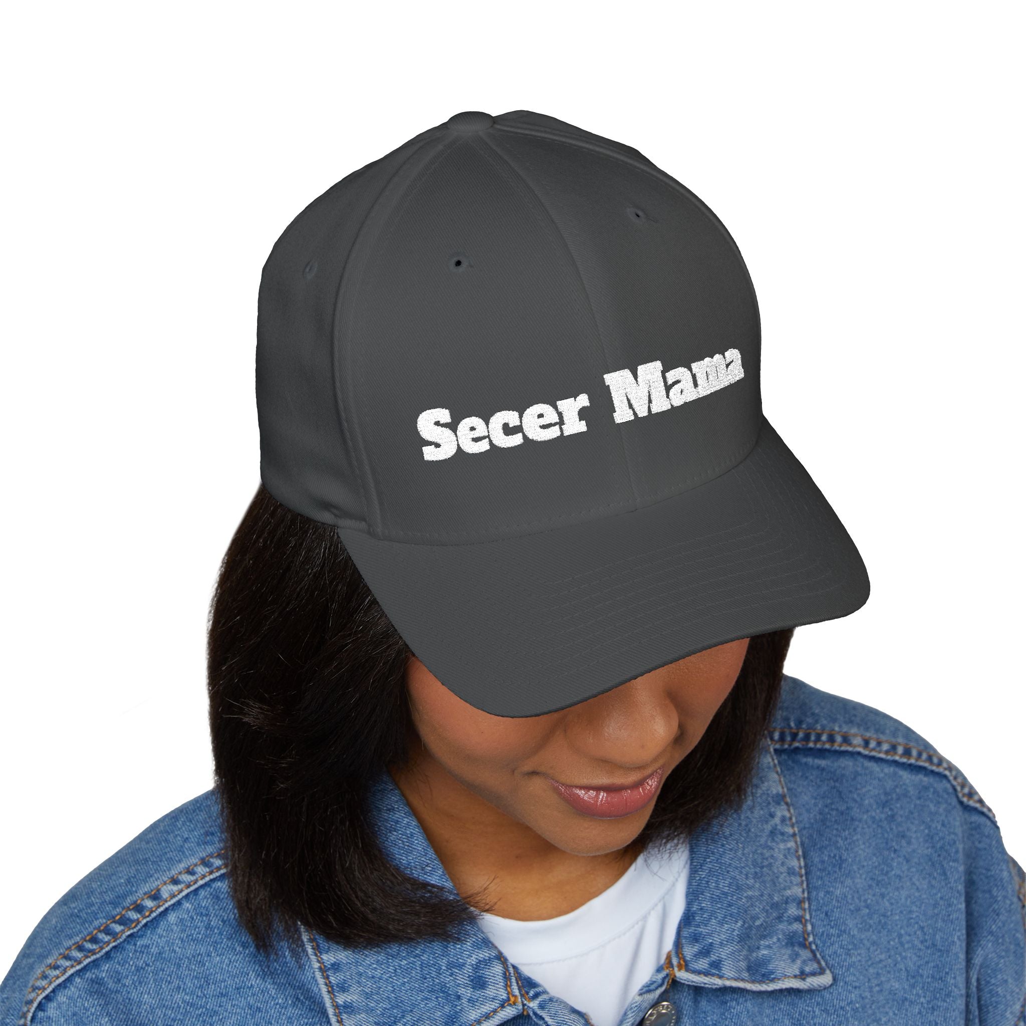 Embroidered "Secer Mama" Closed-Back Cap — Balkan Haus Mom Hat