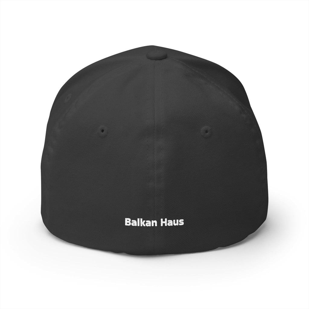 Balkan Haus Embroidered Cap — Minimal White Structured Hat