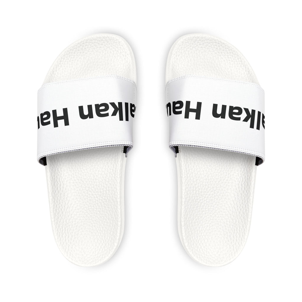 Men's Removable-Strap Slide Sandals — Customizable White Pool & Casual Slides