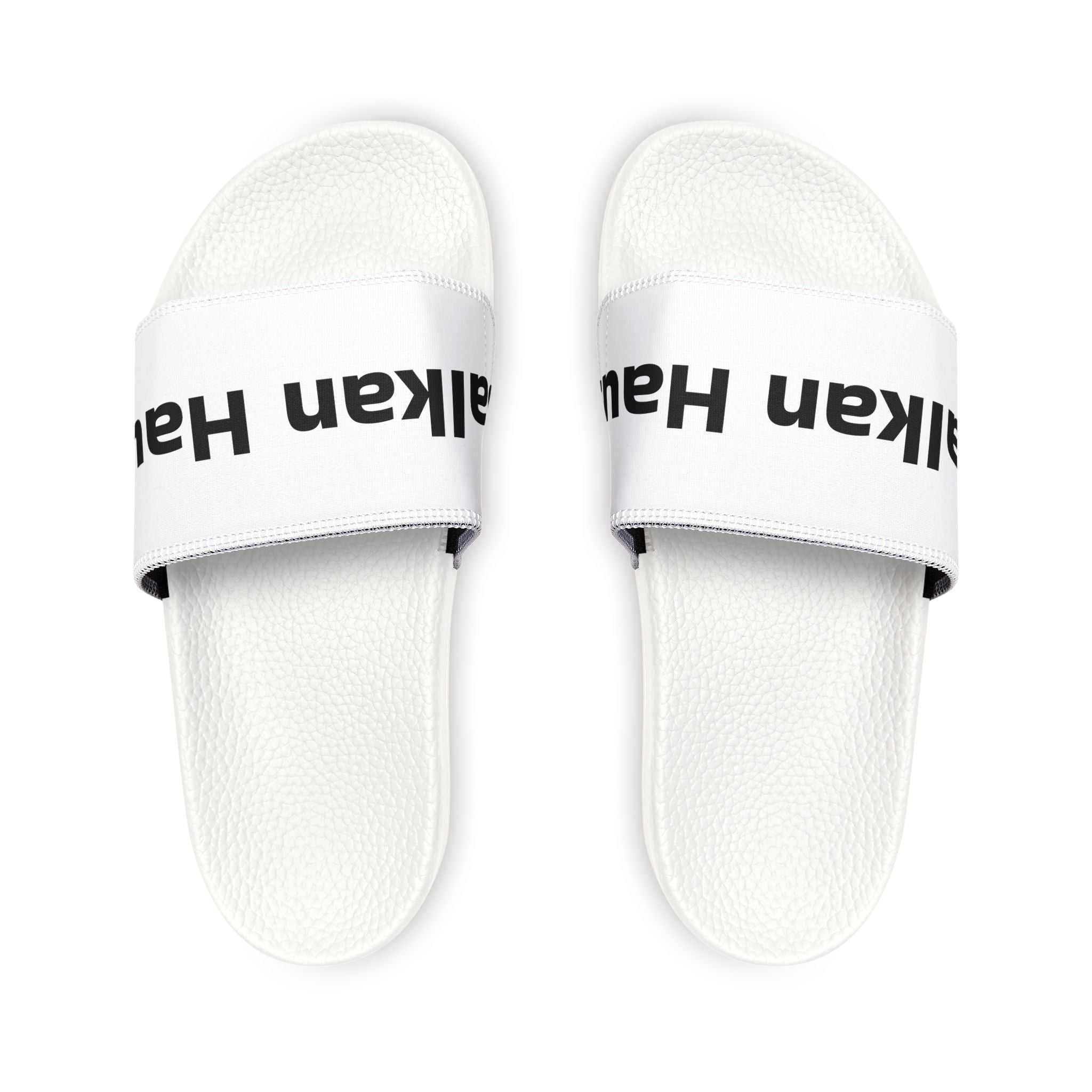 Men's Removable-Strap Slide Sandals — Customizable White Pool & Casual Slides