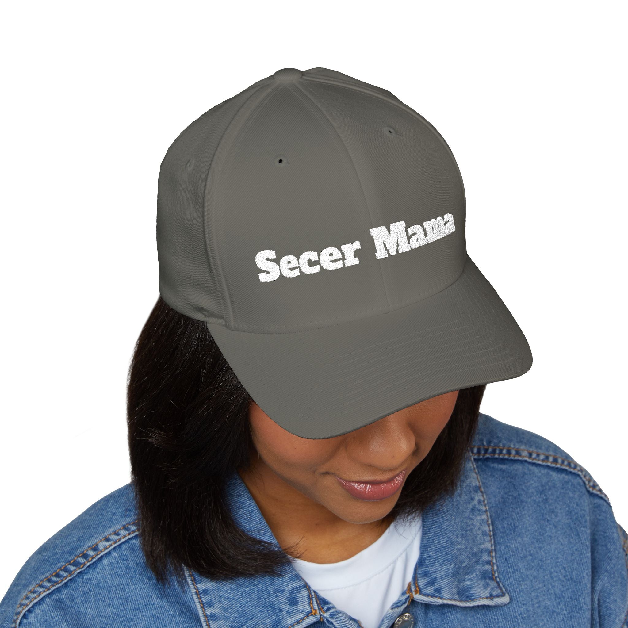 Embroidered "Secer Mama" Closed-Back Cap — Balkan Haus Mom Hat