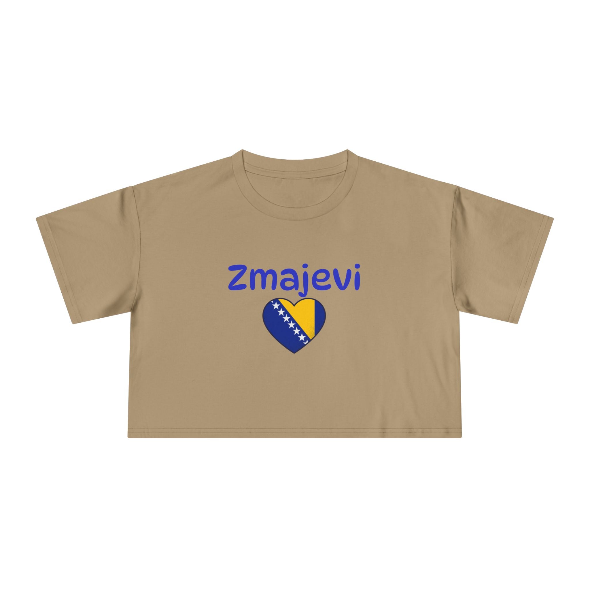 Zmajevi Heart Crop Tee – Bosnia Flag Love Women's Crop Top