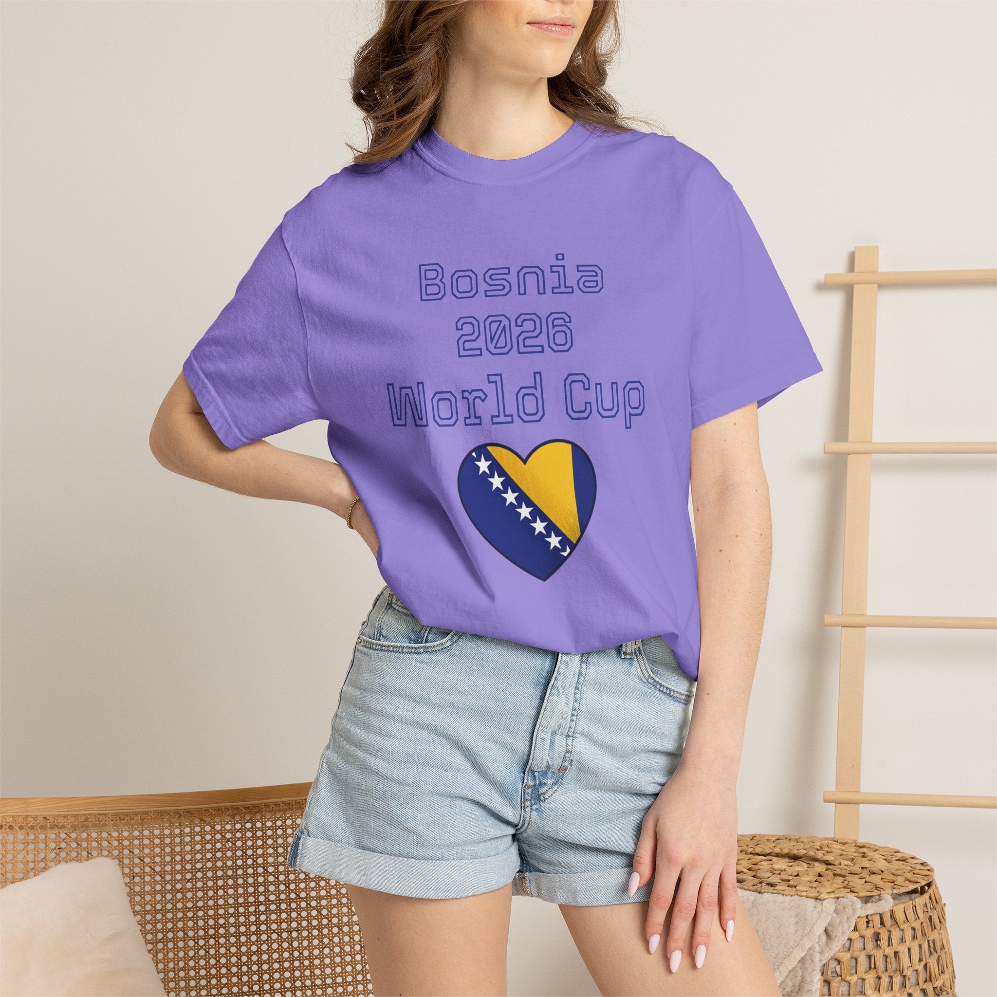 Bosnia 2026 World Cup T-Shirt — Heart Flag Soccer Fan Tee