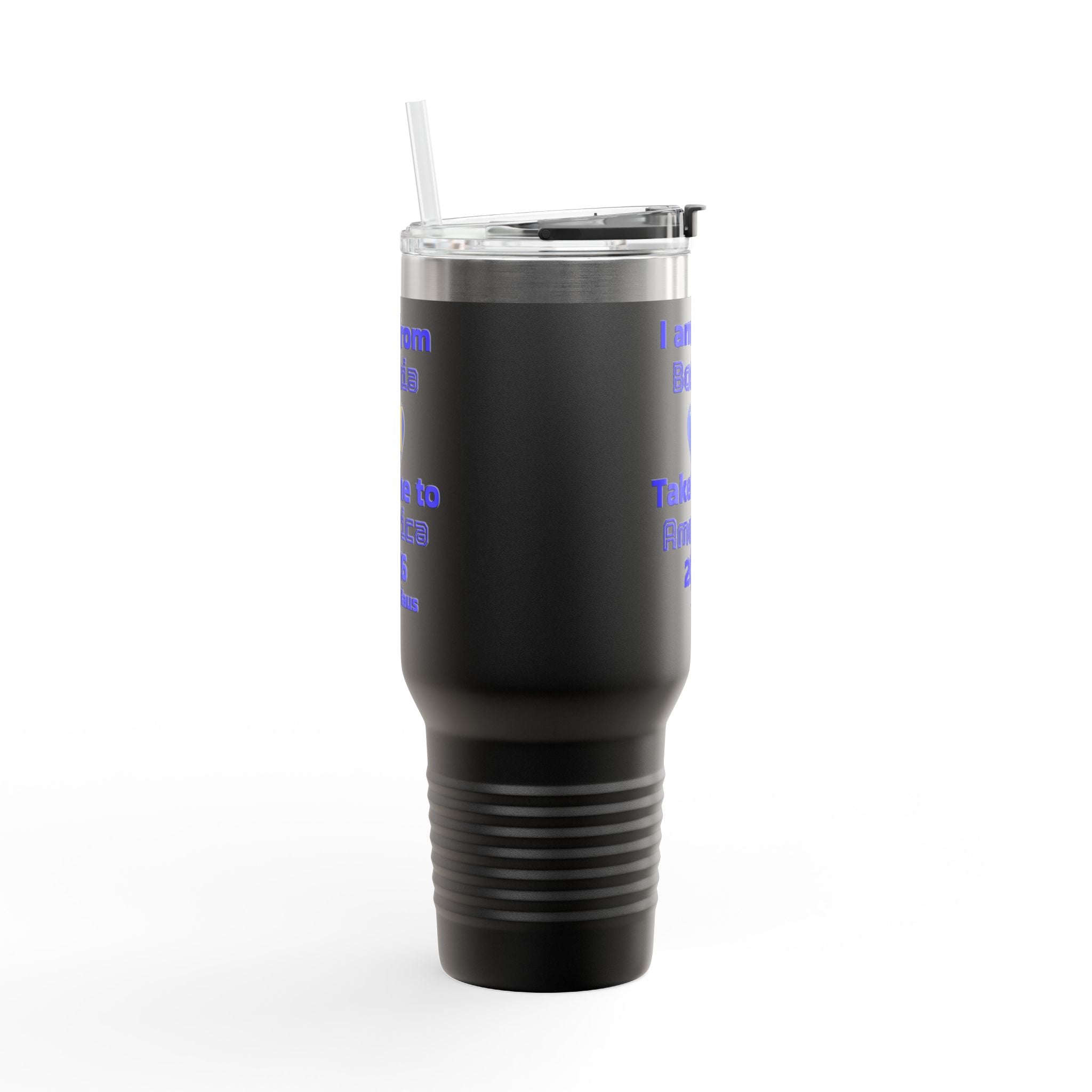 Bosnia World Cup 40oz Insulated Travel Mug - Soccer Fan Tumbler
