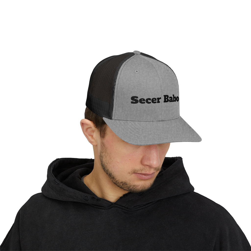 Secer Babo Trucker Cap — Embroidered Funny Phrase Snapback Hat