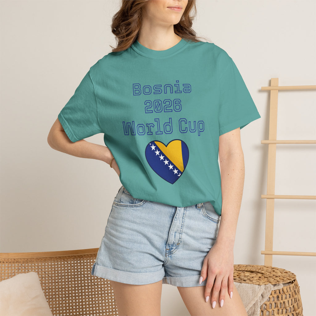 Bosnia 2026 World Cup T-Shirt — Heart Flag Soccer Fan Tee
