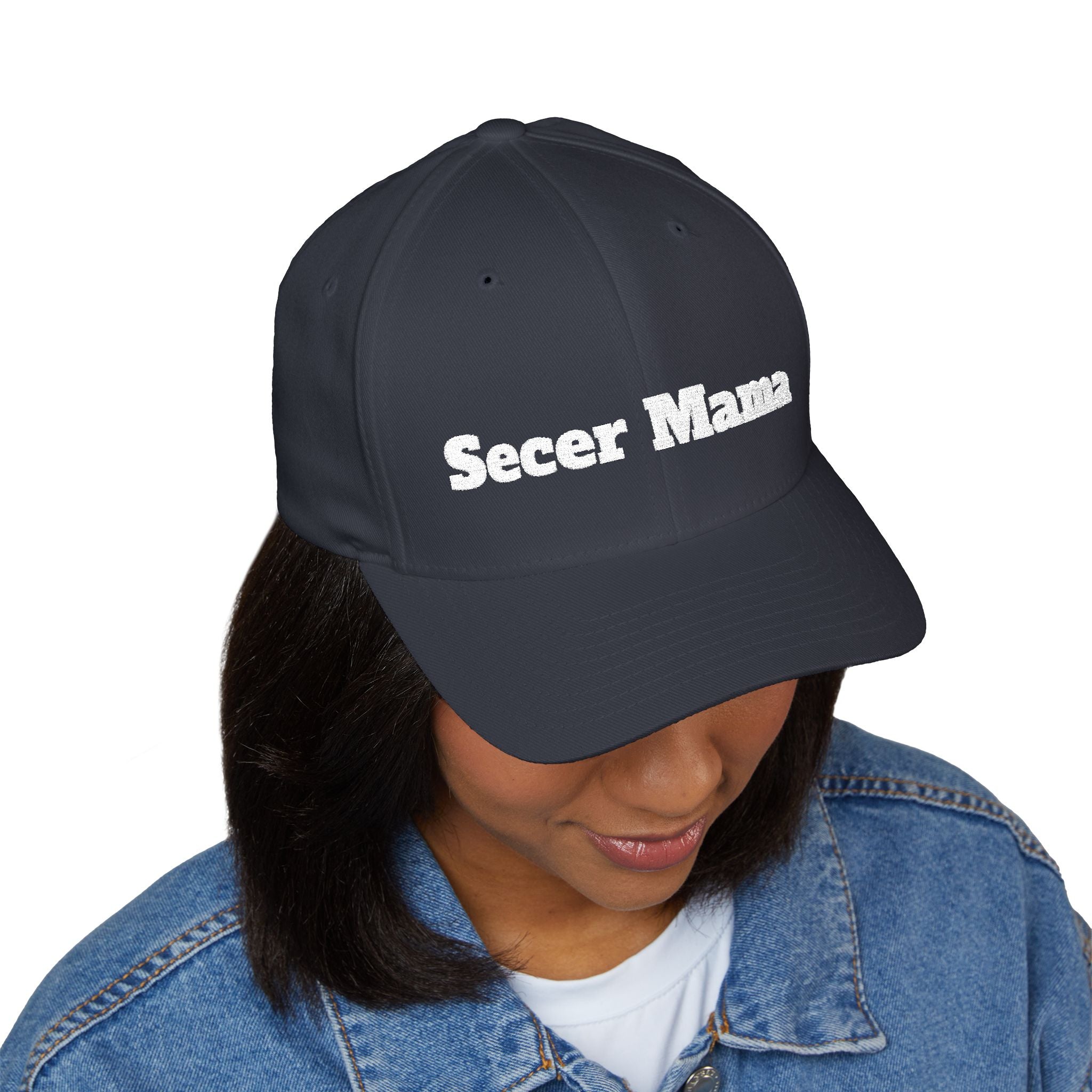 Embroidered "Secer Mama" Closed-Back Cap — Balkan Haus Mom Hat