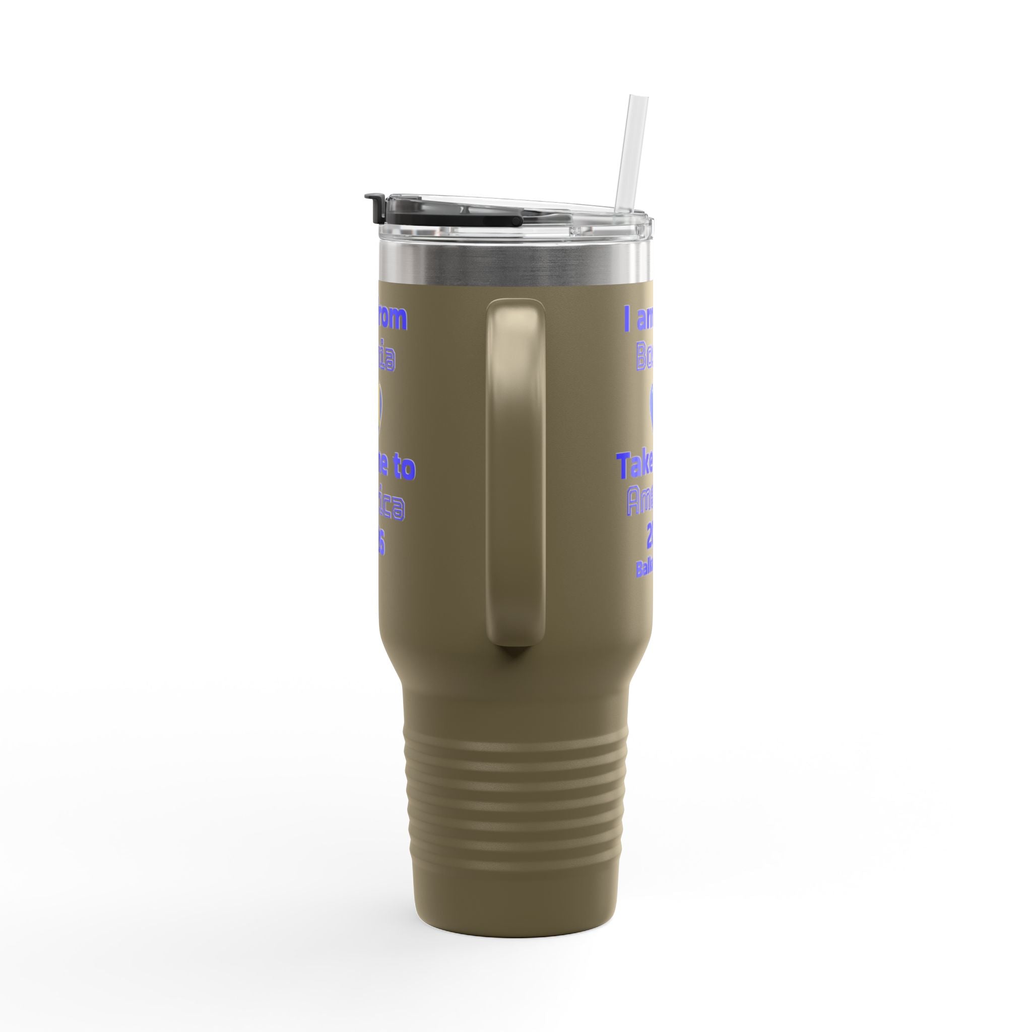 Bosnia World Cup 40oz Insulated Travel Mug - Soccer Fan Tumbler