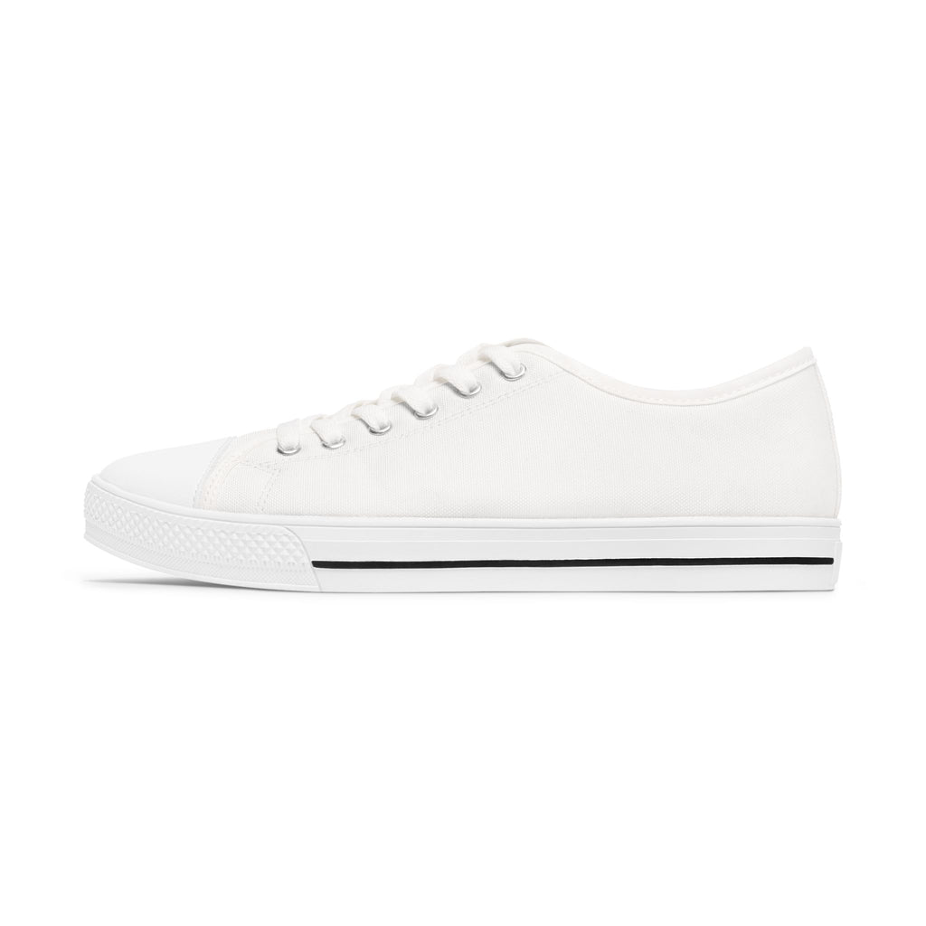 Women’s Low Top Sneakers — Classic White Canvas Casual Shoes