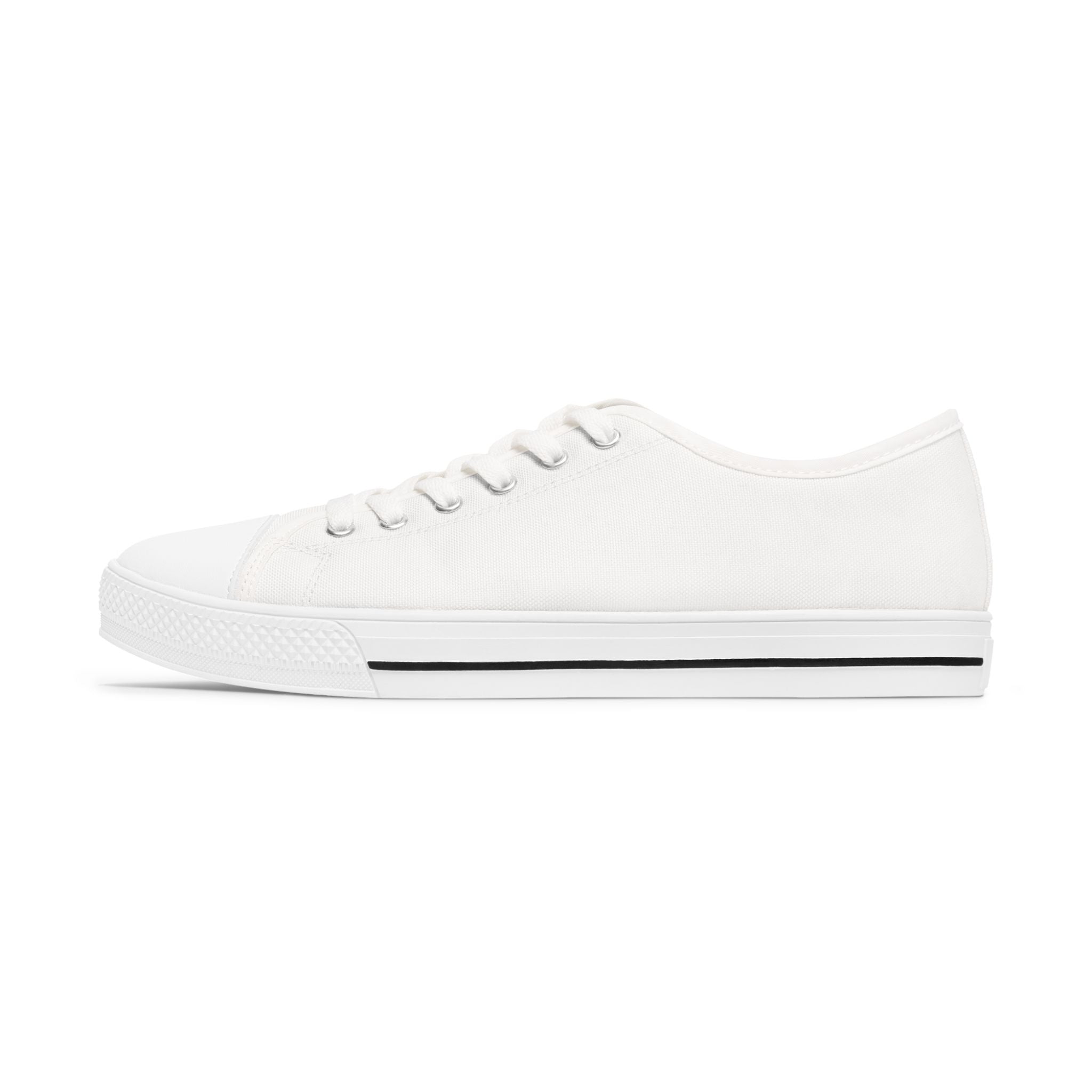 Women’s Low Top Sneakers — Classic White Canvas Casual Shoes