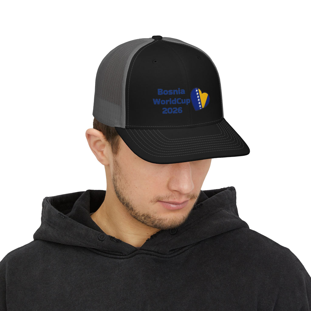 Bosnia World Cup Snapback Trucker Cap — 2026 Football Fan Mesh Hat
