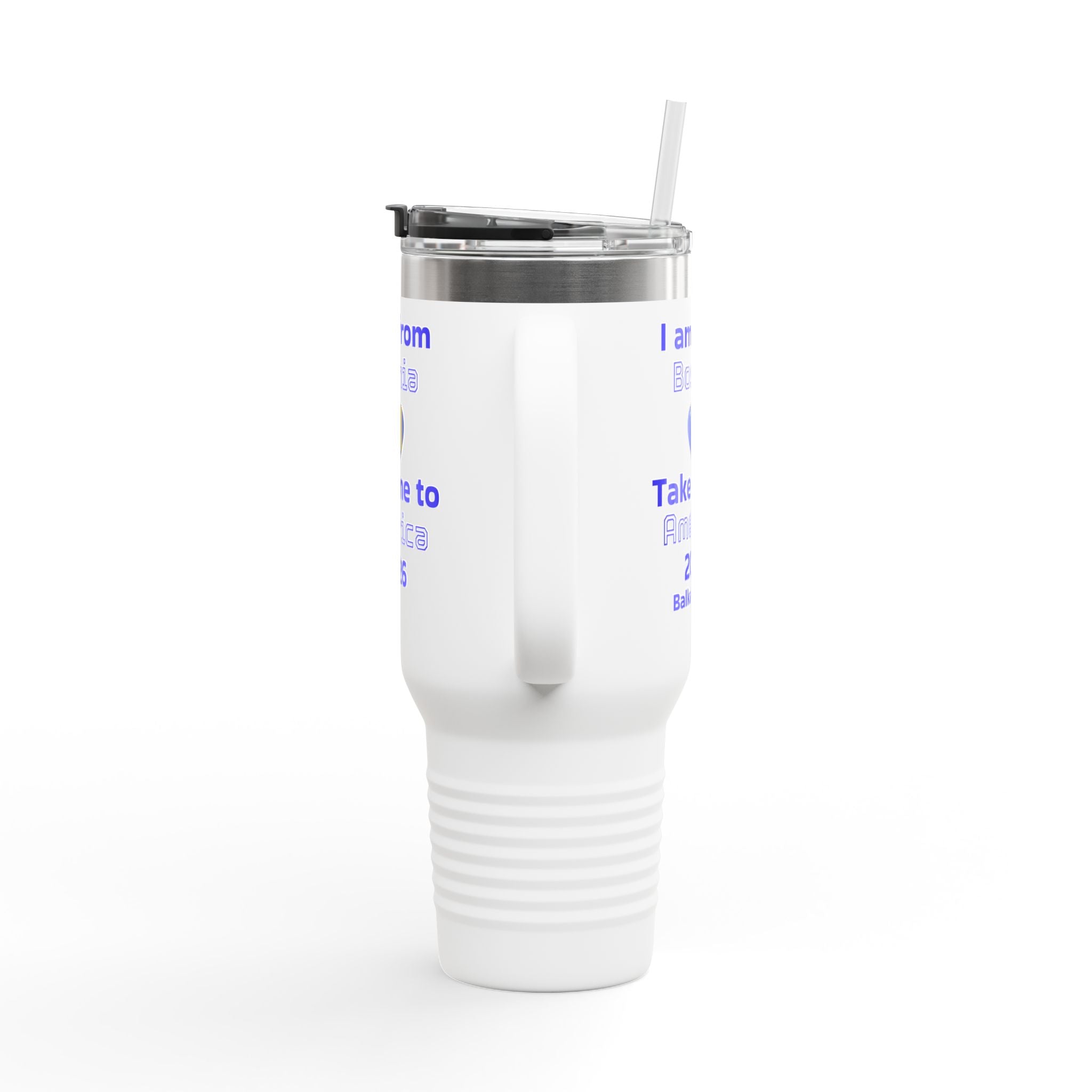 Bosnia World Cup 40oz Insulated Travel Mug - Soccer Fan Tumbler