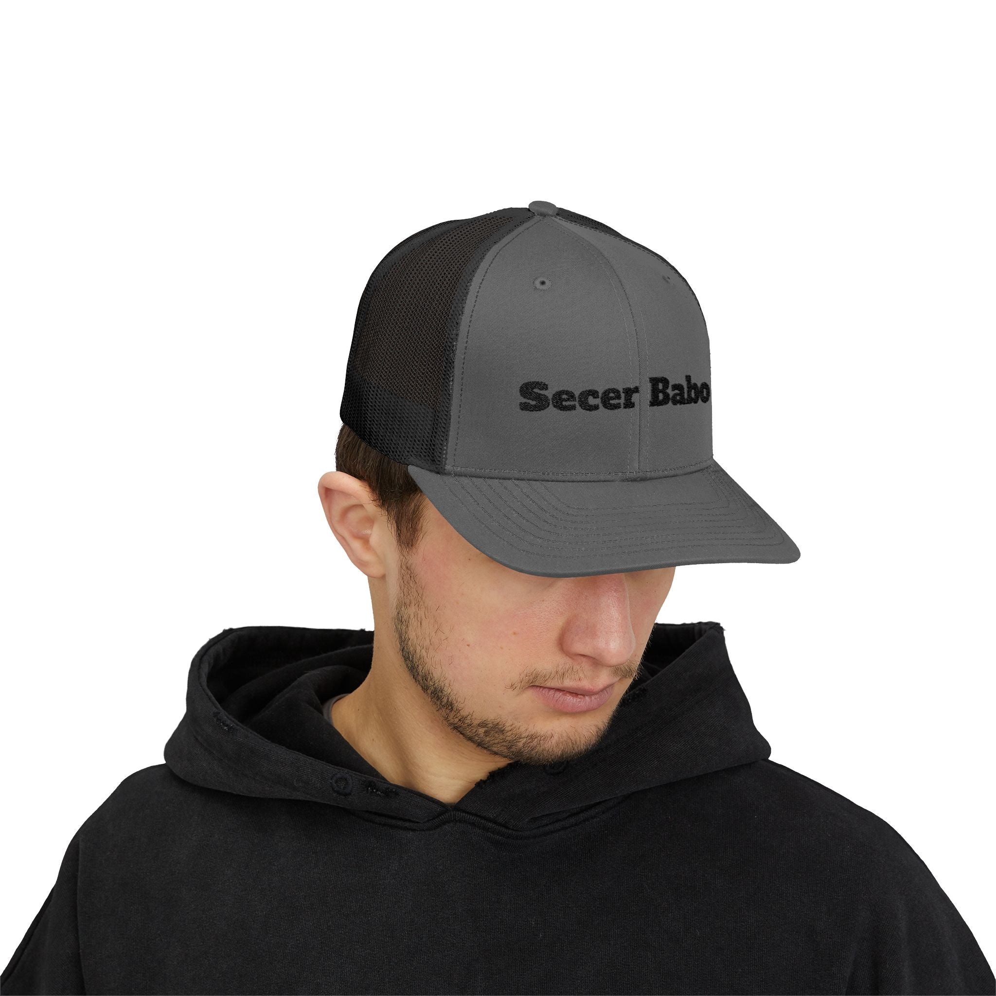 Secer Babo Trucker Cap — Embroidered Funny Phrase Snapback Hat