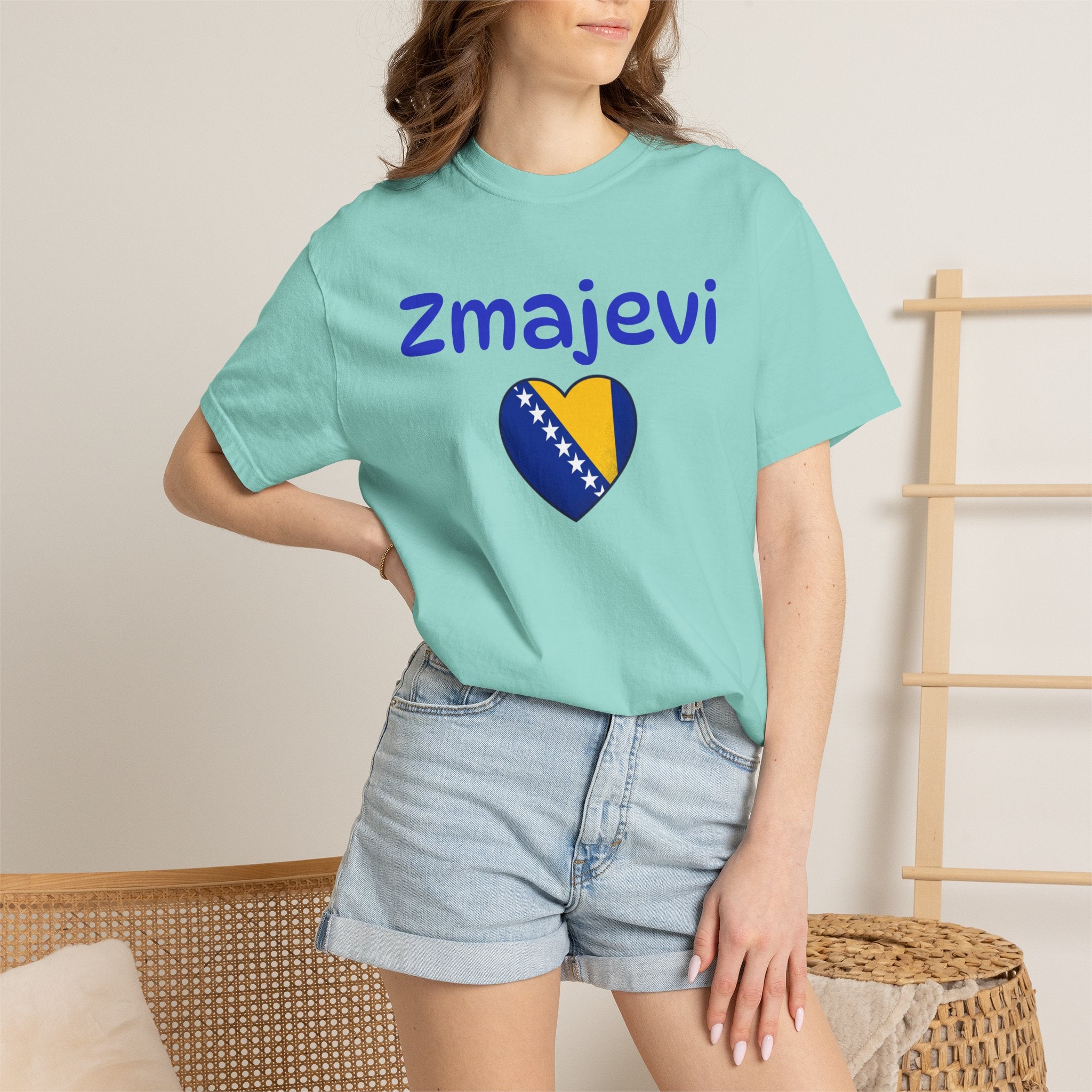 Zmajevi Heart T-Shirt – Bosnian Flag Pride Tee (Balkan Haus)