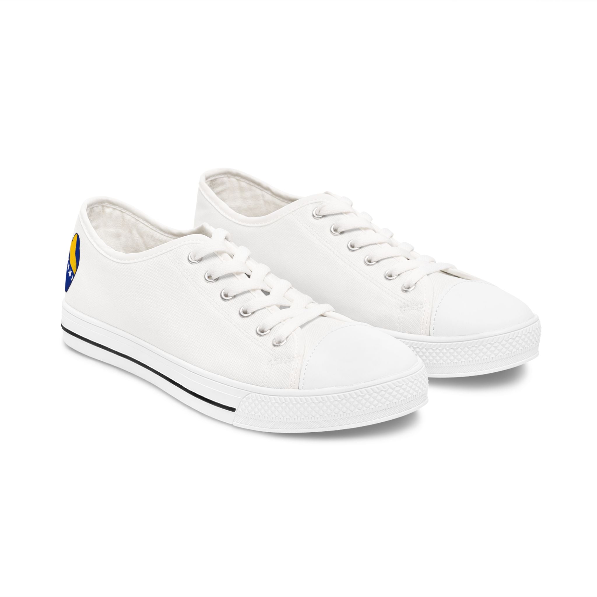 Women’s Low Top Sneakers — Classic White Canvas Casual Shoes