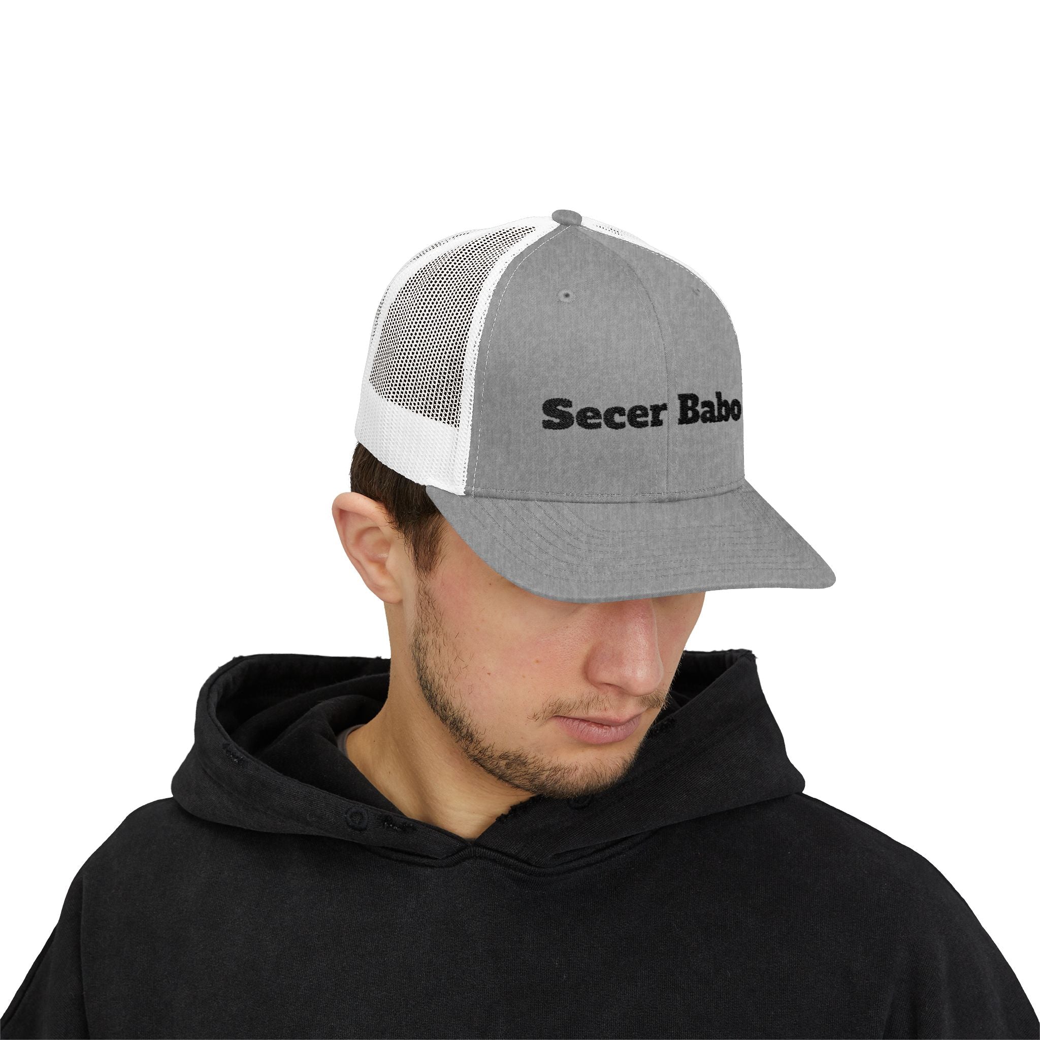 Secer Babo Trucker Cap — Embroidered Funny Phrase Snapback Hat