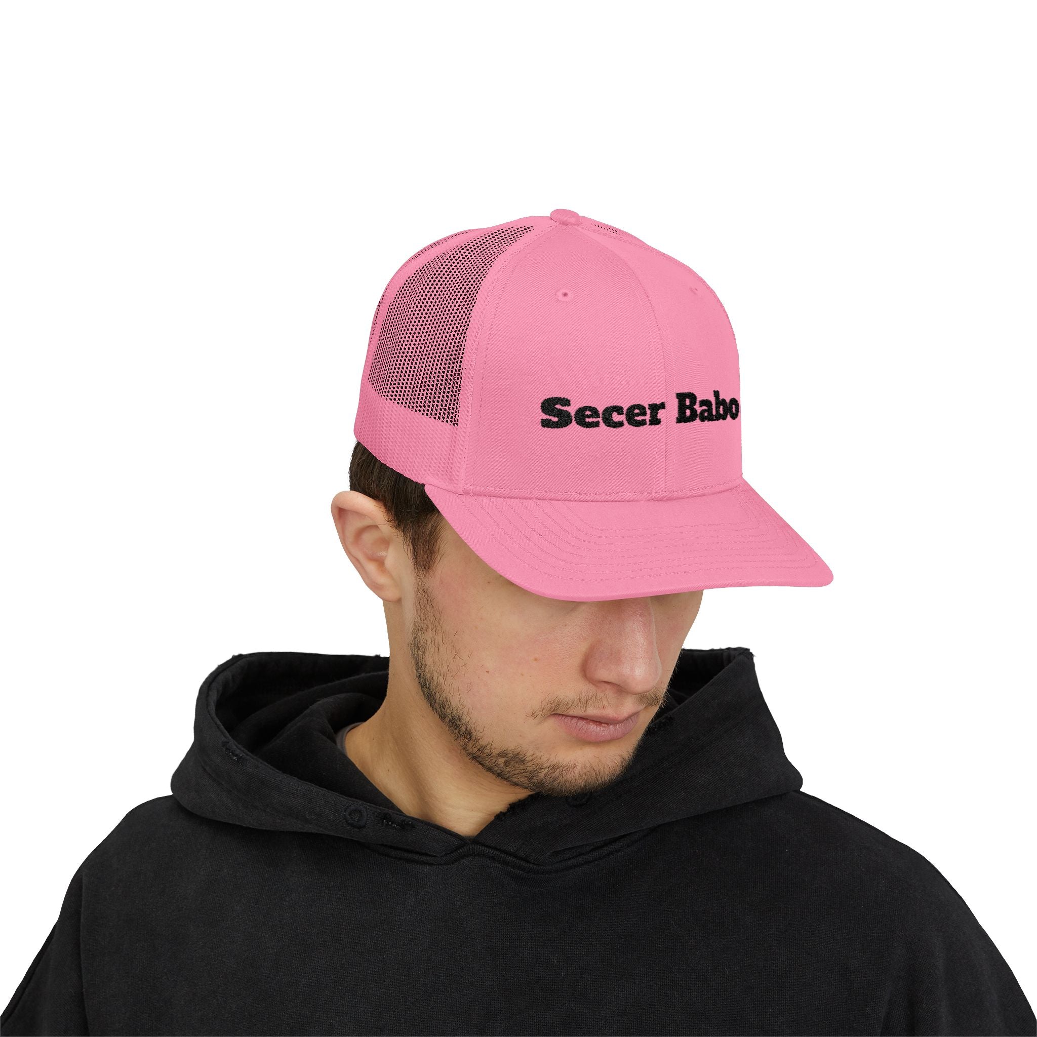 Secer Babo Trucker Cap — Embroidered Funny Phrase Snapback Hat