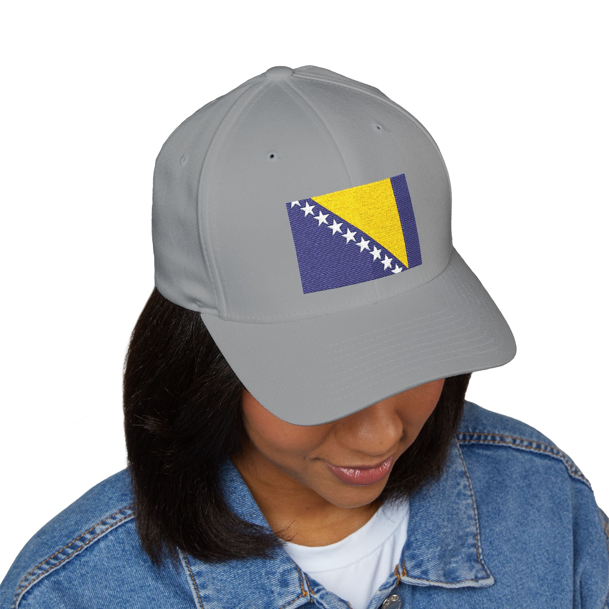 Bosnia Flag Embroidered Cap — Balkan Haus Closed‑Back Baseball Hat