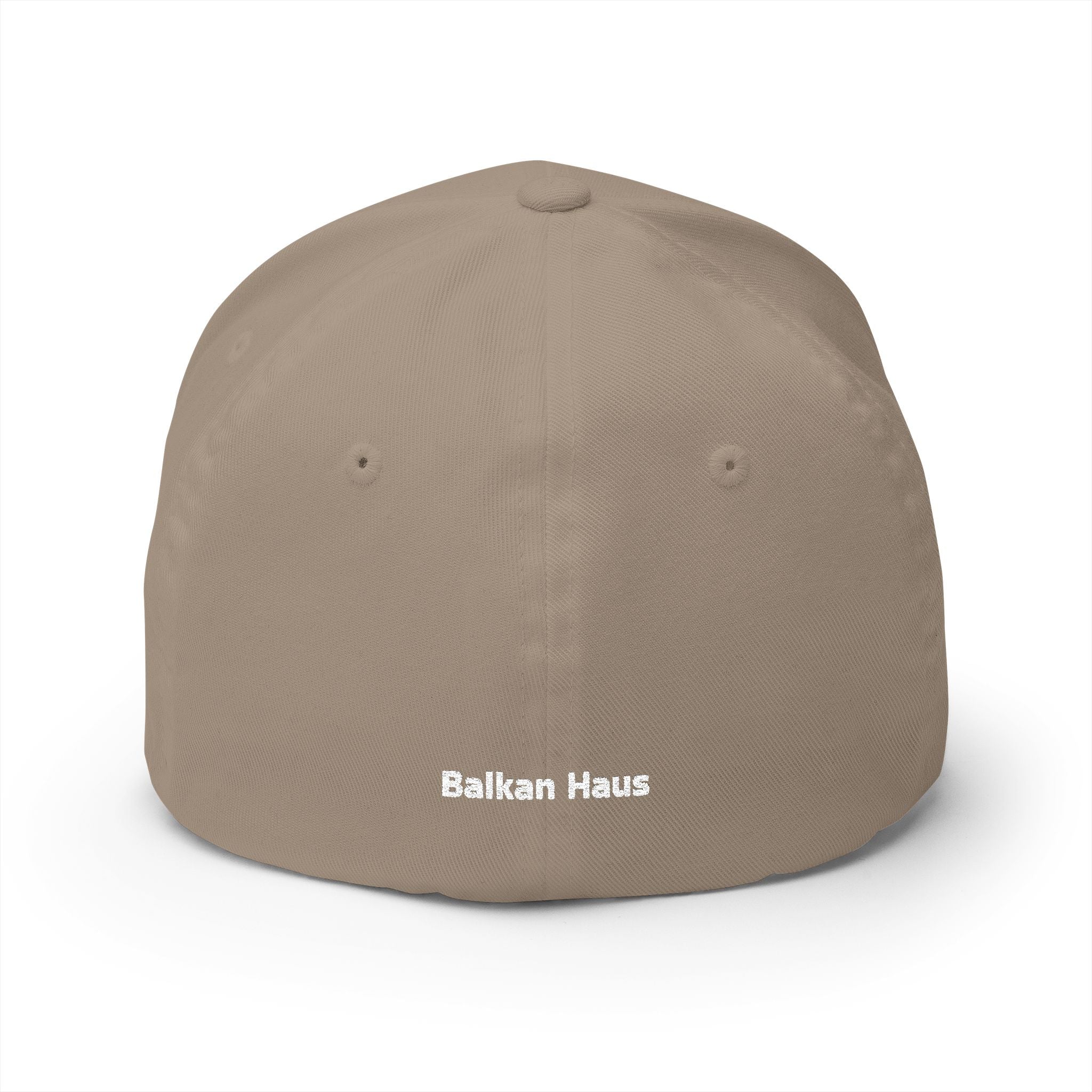 Balkan Haus Embroidered Cap — Minimal White Structured Hat