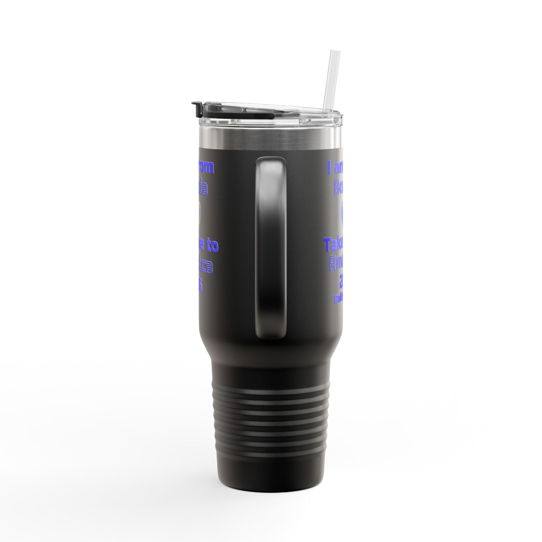 Bosnia World Cup 40oz Insulated Travel Mug - Soccer Fan Tumbler