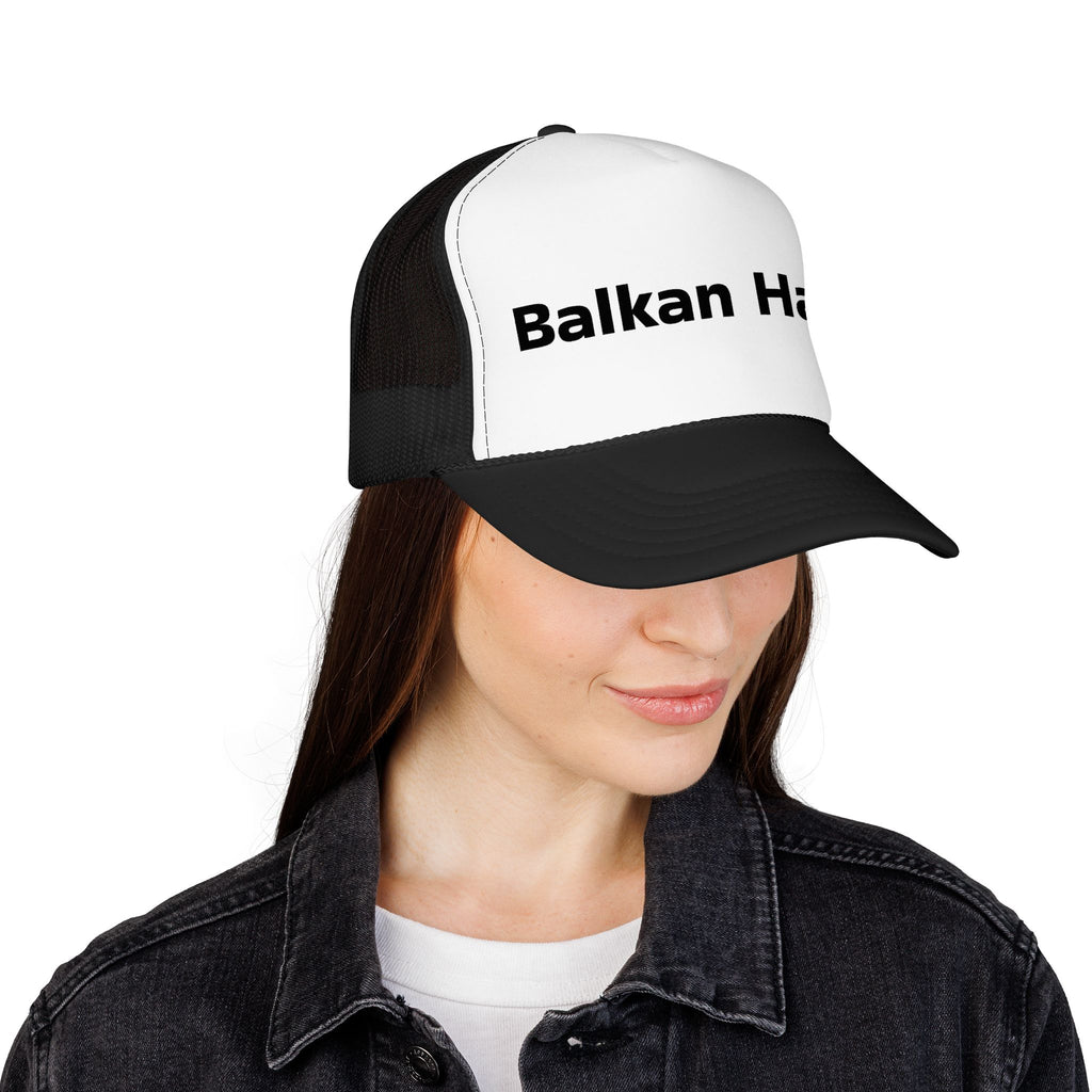 Balkan Haus Foam Trucker Hat — Mesh Back Logo Cap