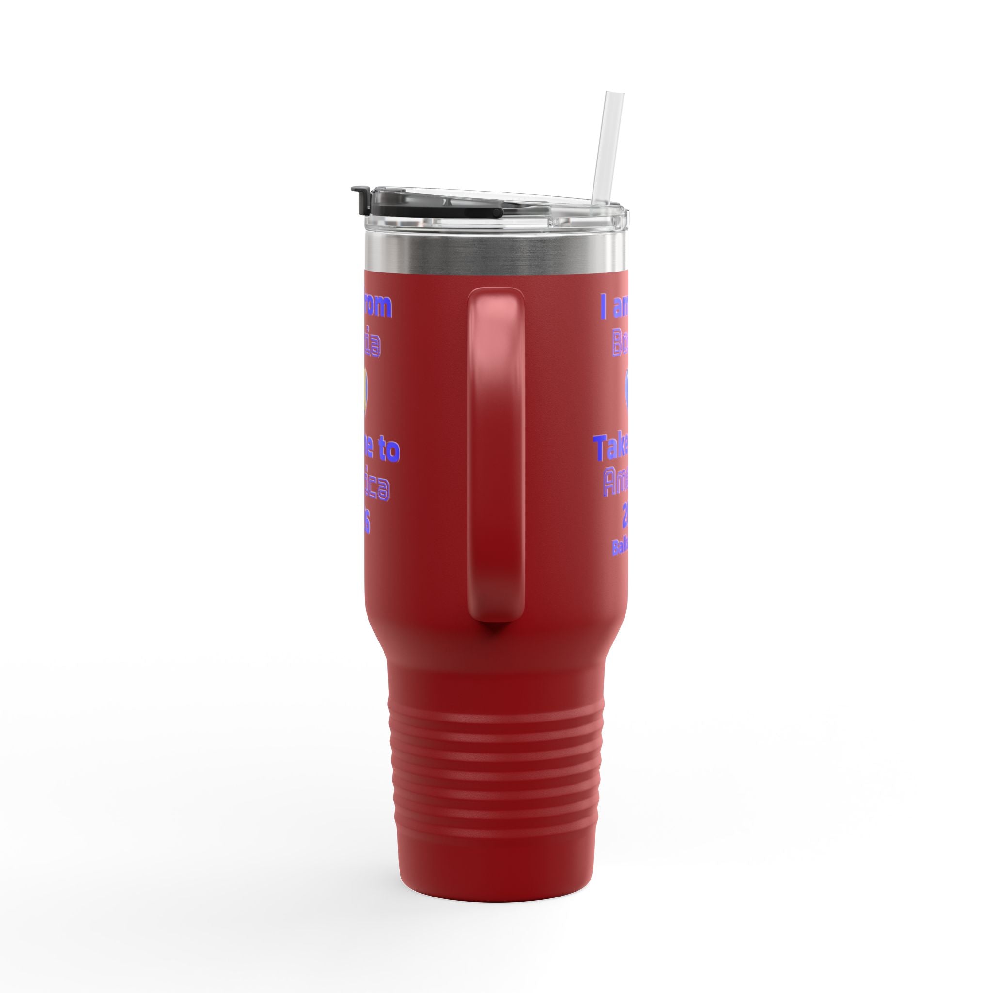 Bosnia World Cup 40oz Insulated Travel Mug - Soccer Fan Tumbler