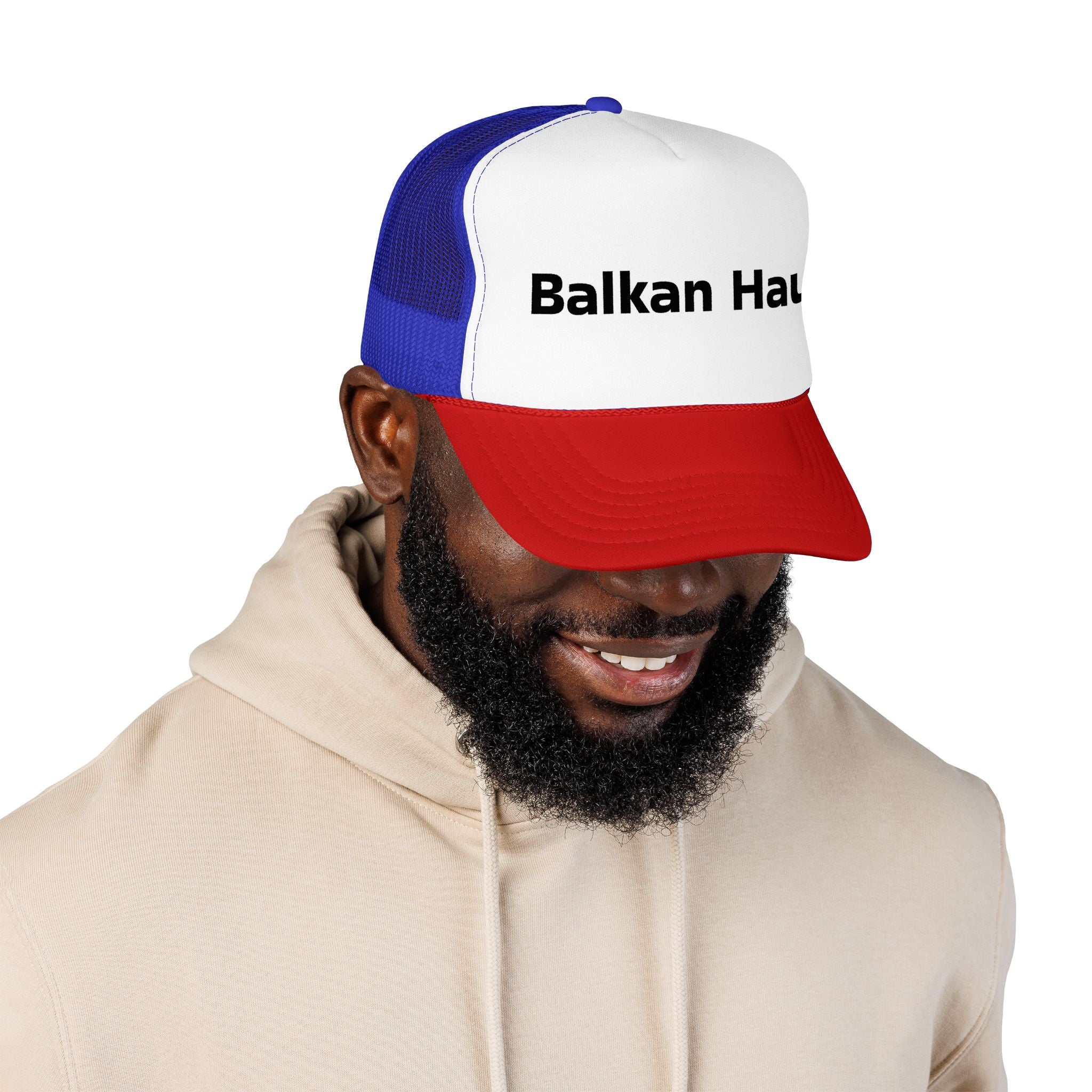 Balkan Haus Foam Trucker Hat — Mesh Back Logo Cap