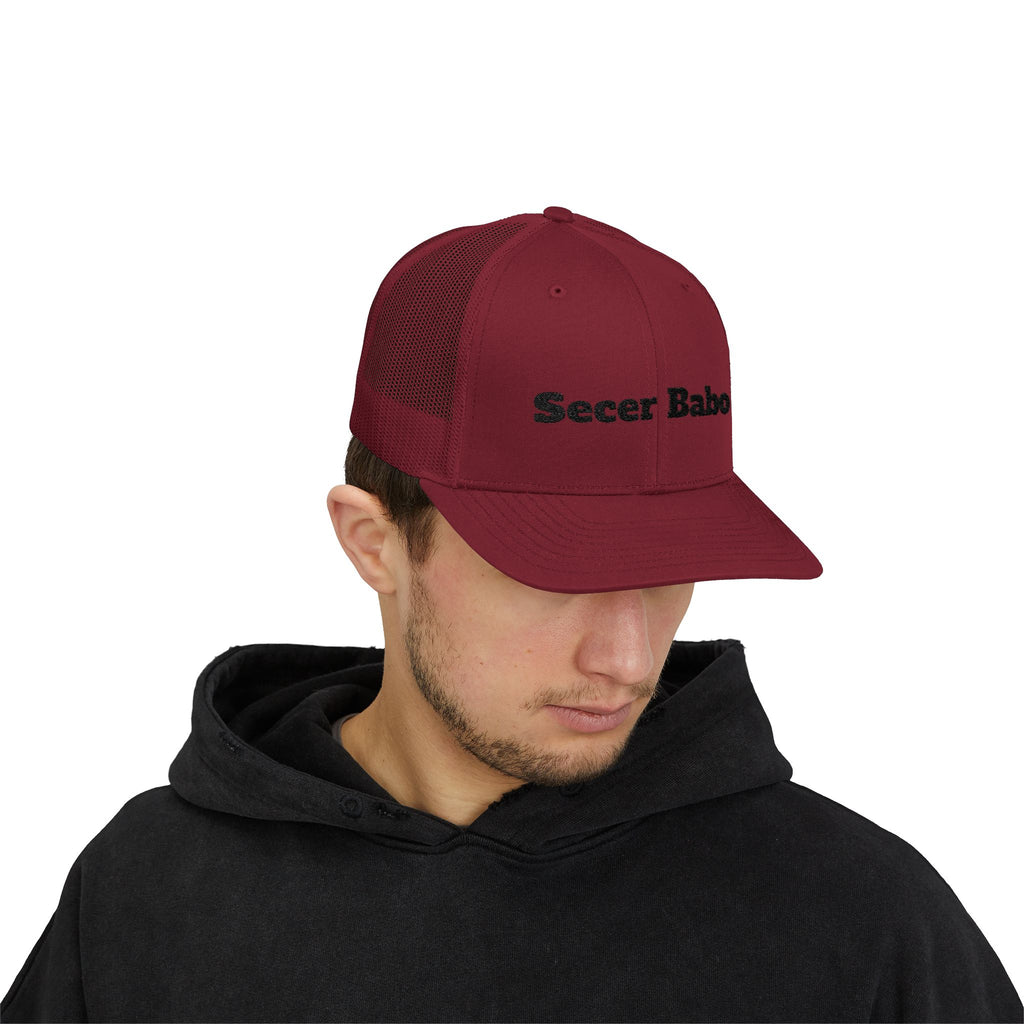 Secer Babo Trucker Cap — Embroidered Funny Phrase Snapback Hat
