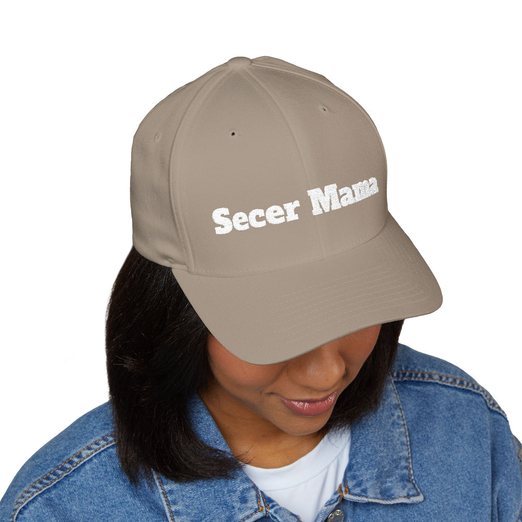 Embroidered "Secer Mama" Closed-Back Cap — Balkan Haus Mom Hat